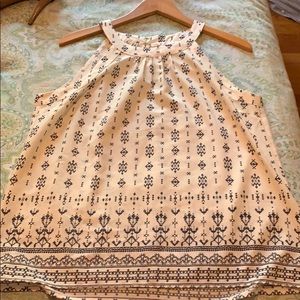 EUC navy and white flowy tank